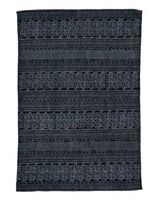 Čierno-biely bavlnený koberec 120x180